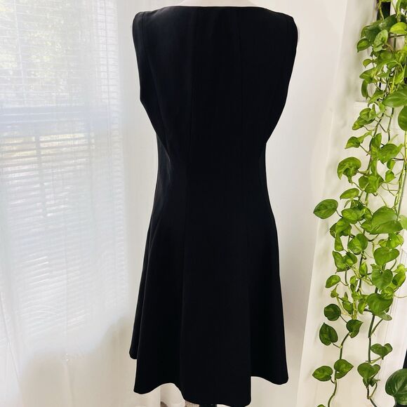 Tahari Black Fit & Flare Sleeveless Fully Lined Dress Secretarycore - Size 8 - Picture 5 of 10